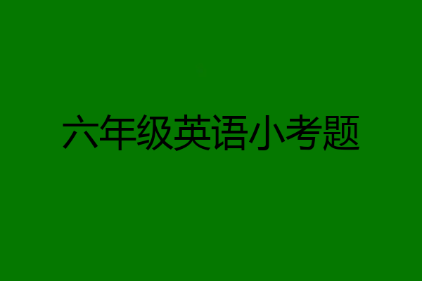 六年级英语小考题