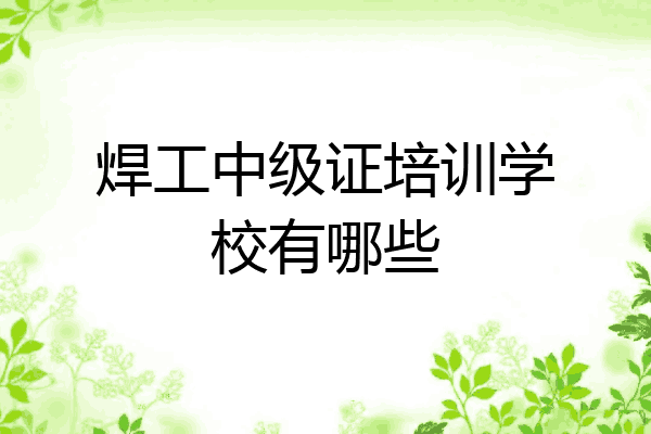 焊工中级证培训学校有哪些