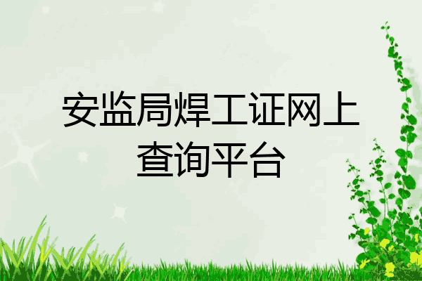 安监局焊工证网上查询平台