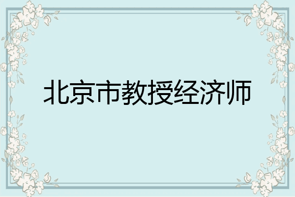 北京市教授经济师
