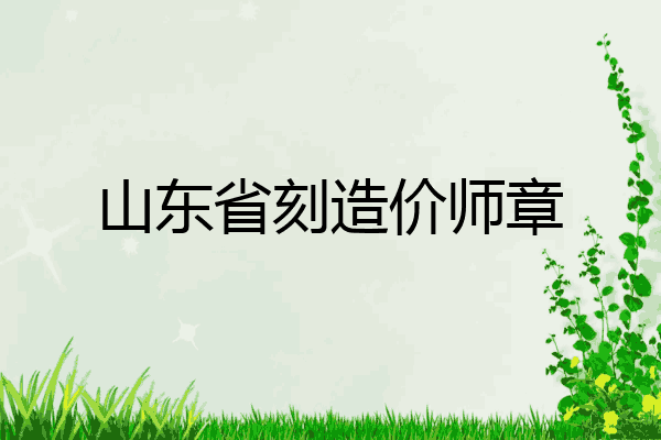 山东省刻造价师章