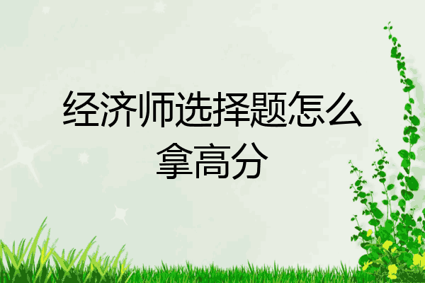 经济师选择题怎么拿高分