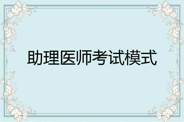 助理医师考试模式