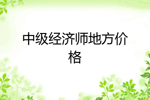 中级经济师地方价格