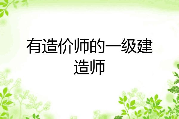 有造价师的一级建造师