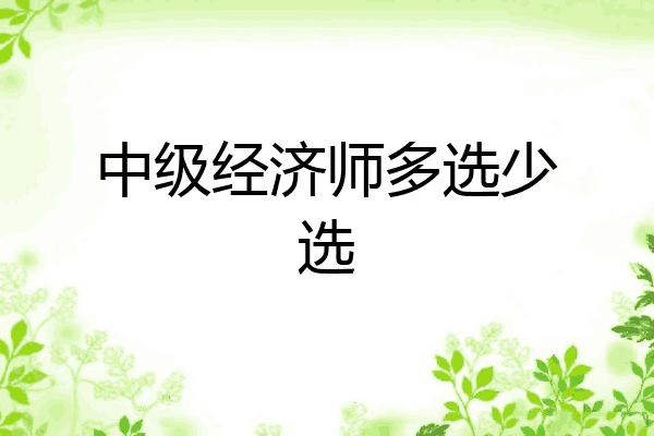 中级经济师多选少选
