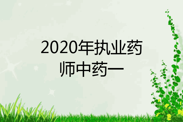 2020年执业药师中药一
