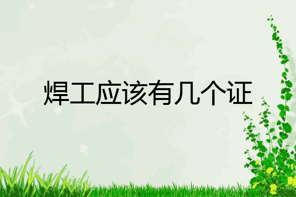 焊工应该有几个证