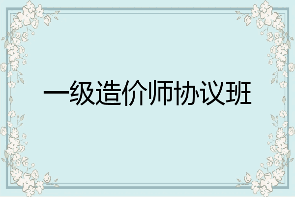 一级造价师协议班