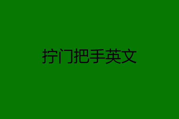 拧门把手英文