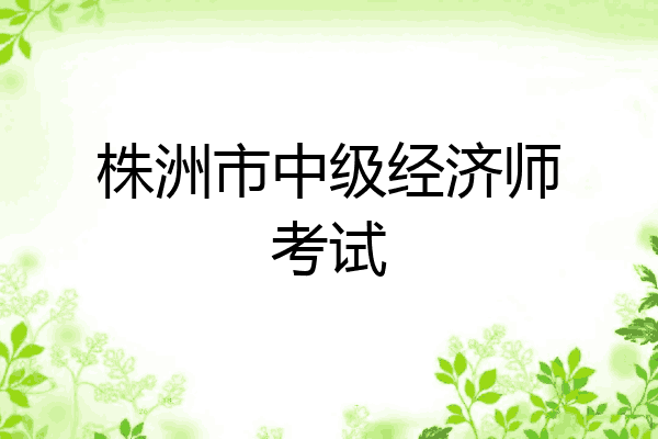 株洲市中级经济师考试