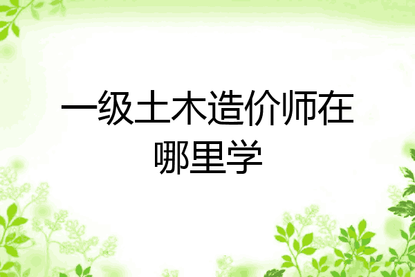 一级土木造价师在哪里学
