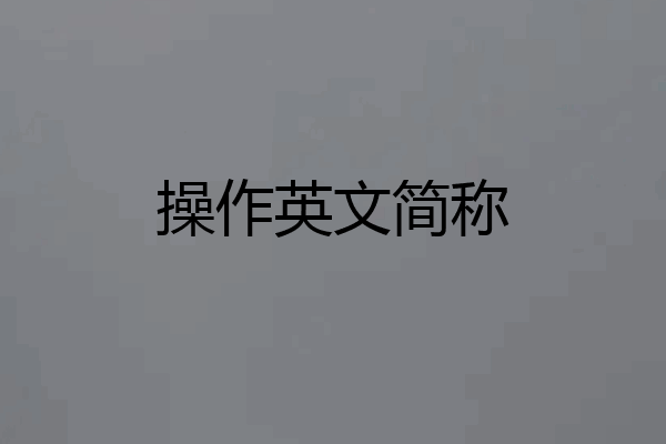 操作英文简称