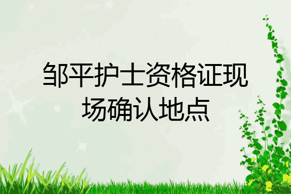 邹平护士资格证现场确认地点