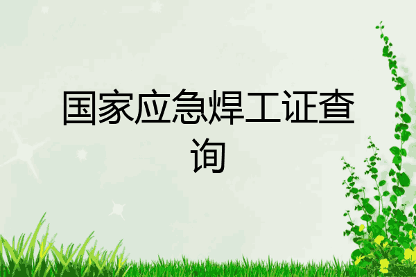 国家应急焊工证查询