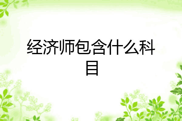 经济师包含什么科目