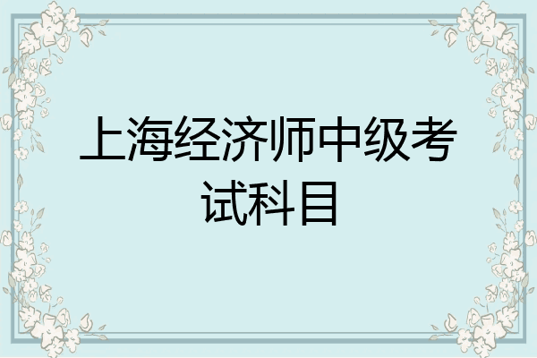 上海经济师中级考试科目