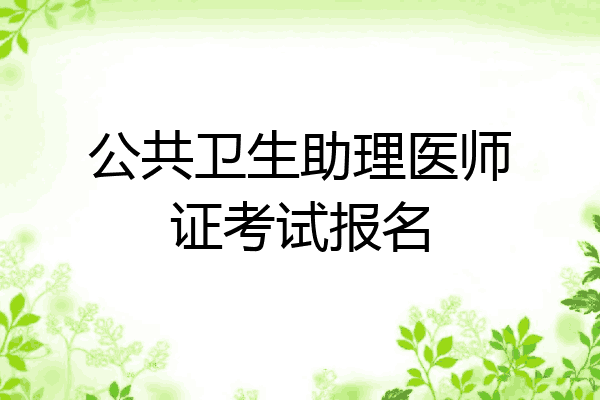 公共卫生助理医师证考试报名