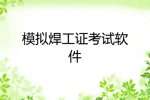 模拟焊工证考试软件
