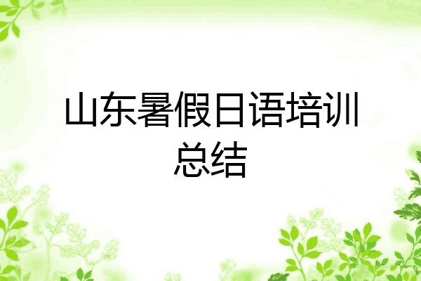 山东暑假日语培训总结