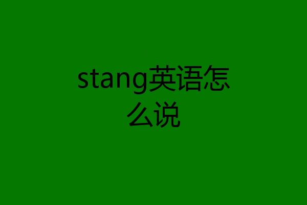 stang英语怎么说