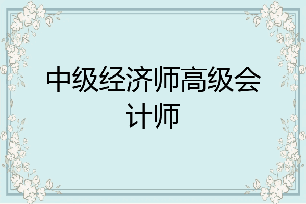 中级经济师高级会计师
