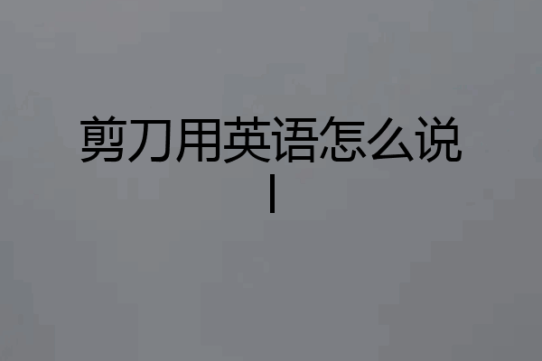 剪刀用英语怎么说l