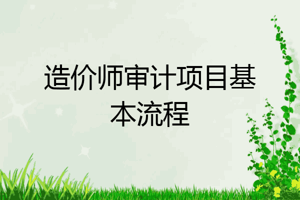 造价师审计项目基本流程