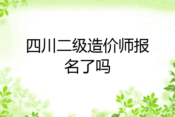 四川二级造价师报名了吗