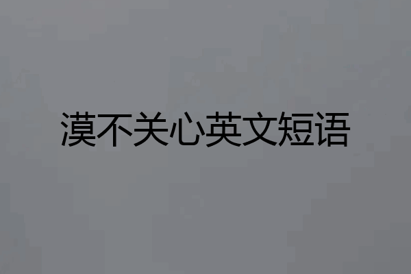 漠不关心英文短语