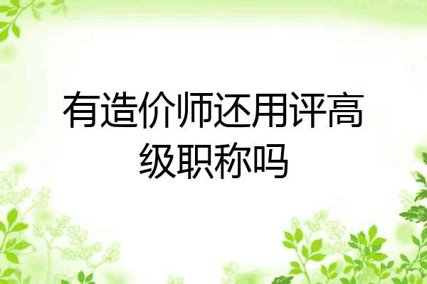 有造价师还用评高级职称吗