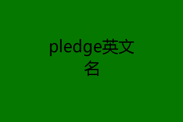 pledge英文名