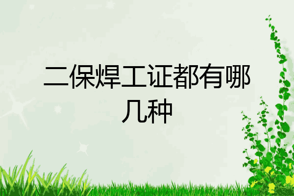 二保焊工证都有哪几种