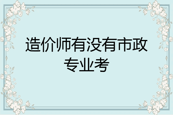 造价师有没有市政专业考