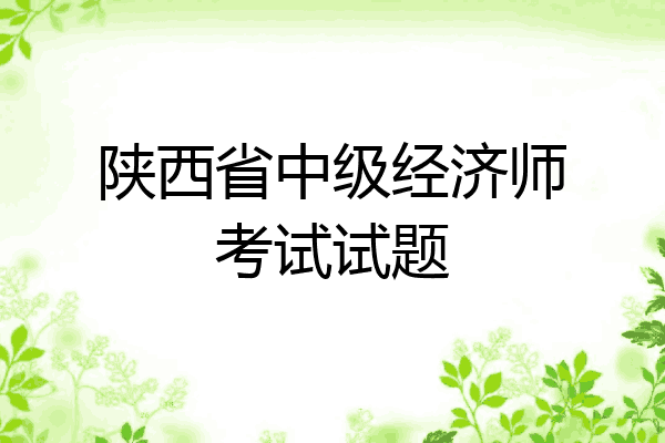 陕西省中级经济师考试试题