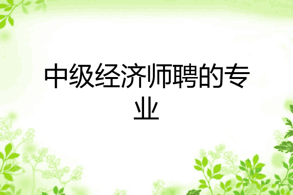 中级经济师聘的专业