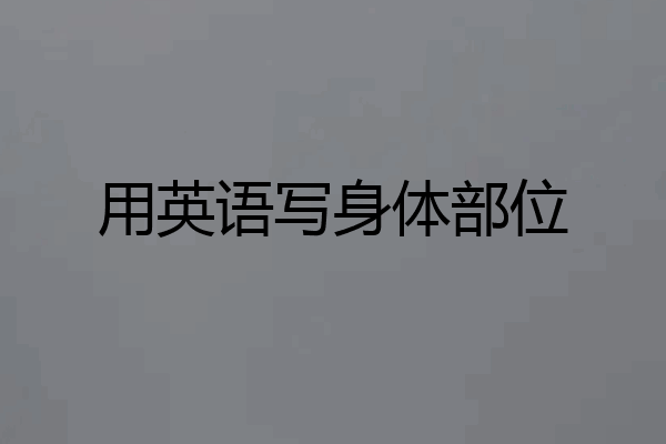 用英语写身体部位