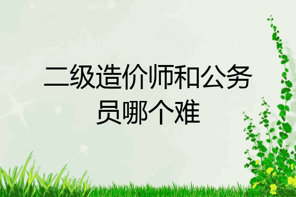 二级造价师和公务员哪个难