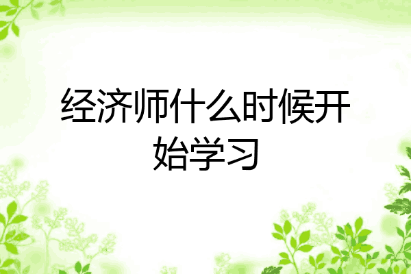 经济师什么时候开始学习