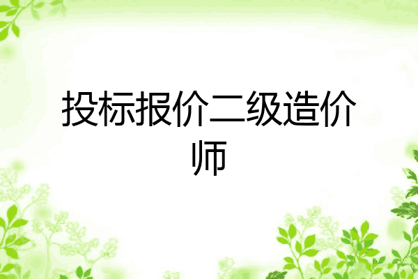投标报价二级造价师