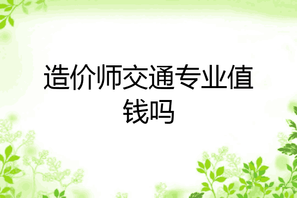 造价师交通专业值钱吗