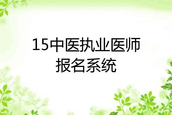 15中医执业医师报名系统