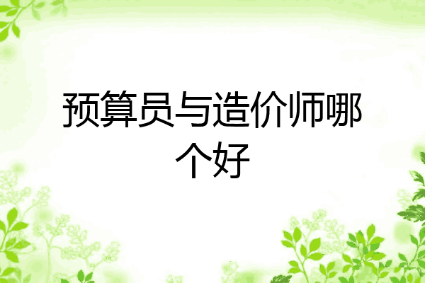 预算员与造价师哪个好
