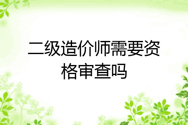 二级造价师需要资格审查吗