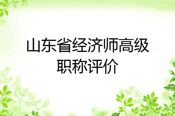 山东省经济师高级职称评价