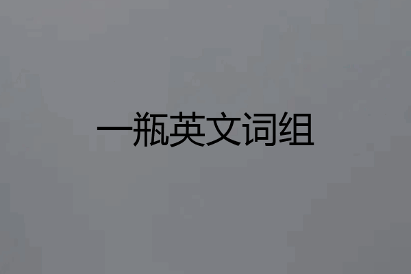 一瓶英文词组