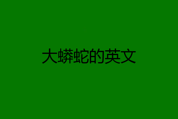 大蟒蛇的英文