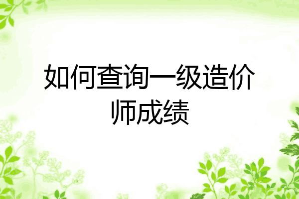 如何查询一级造价师成绩