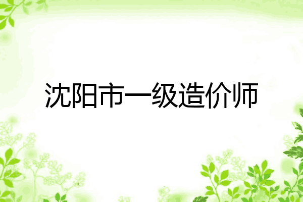 沈阳市一级造价师