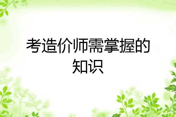 考造价师需掌握的知识